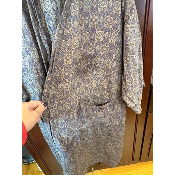 Vintage Christian Dior Monsieur 100% Silk Print Robe Size OS - Picture 3 of 15